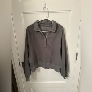 Aerie snap button cropped crewneck